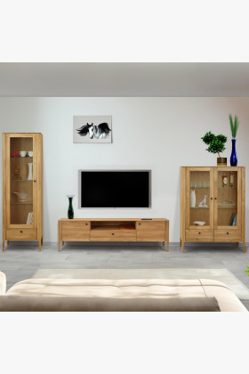 Drevená obývacia stena z dubového dreva